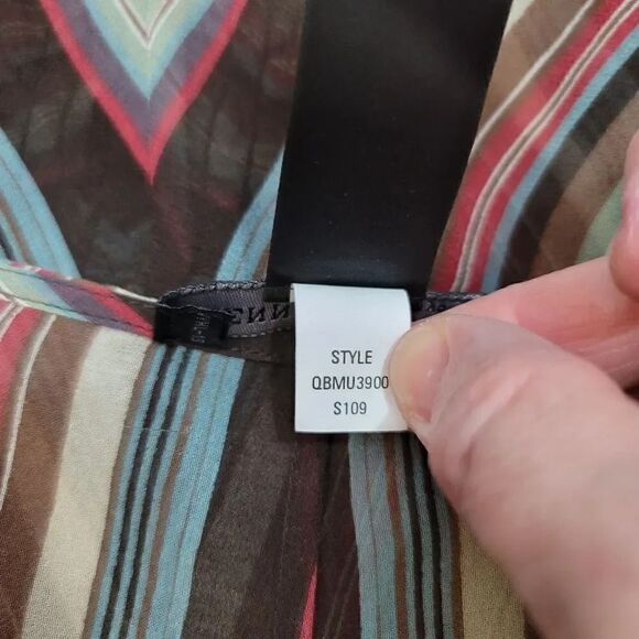 Vintage 90's Y2K Kenneth Cole 100% Silk Striped Longsleeve Top Size 8 - Picture 12 of 13